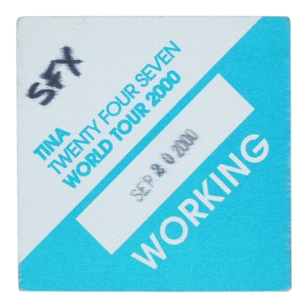 2000 Tina Turner Twenty Four Seven World Tour Working Backstage Pass - front