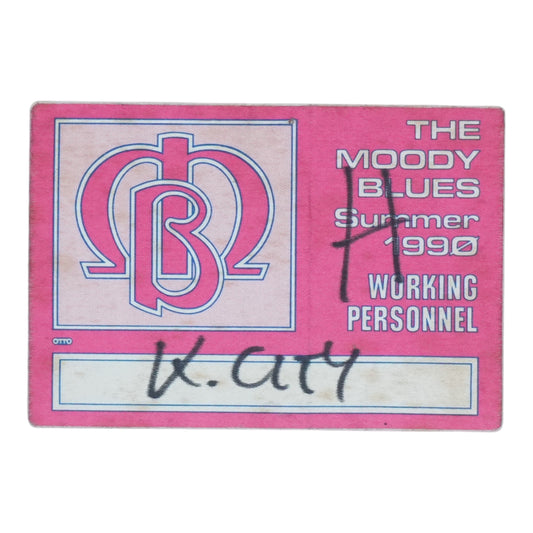 1990 The Moody Blues Summer 1990 Working Personnel Backstage Pass - front