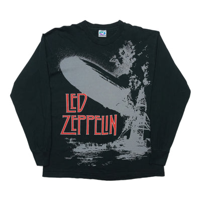 1990s Led Zeppelin Liquid Blue Long Sleeve Shirt