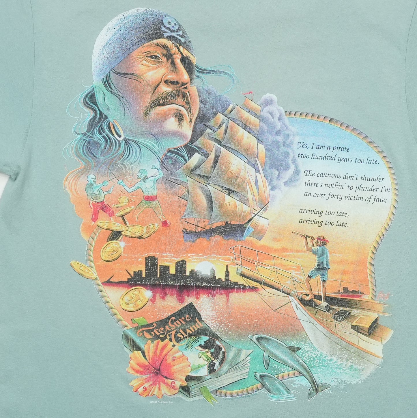 1990s Mother Ocean Caribbean Soul Shirt Back Graphic