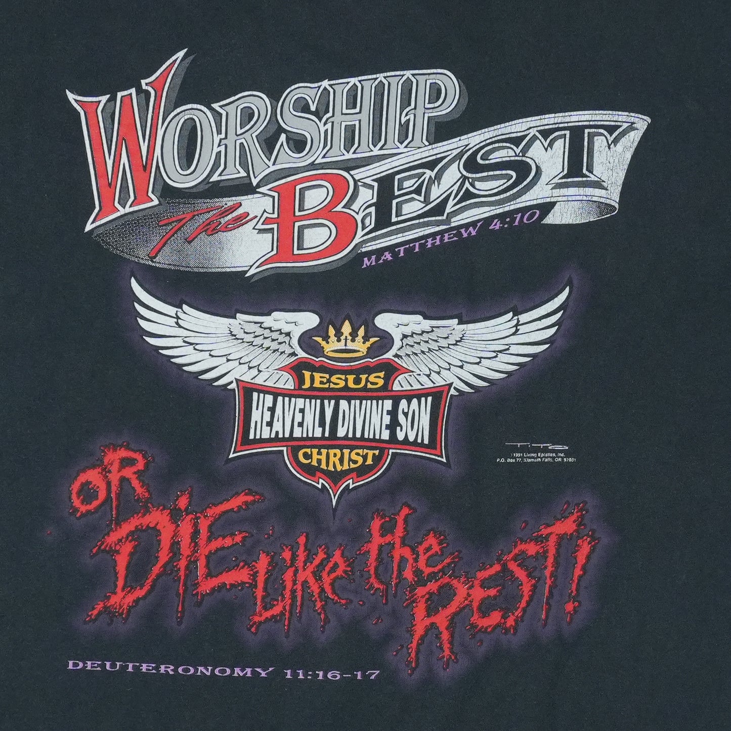 1991 Born To Die Jesus Christ Shirt Detail 4