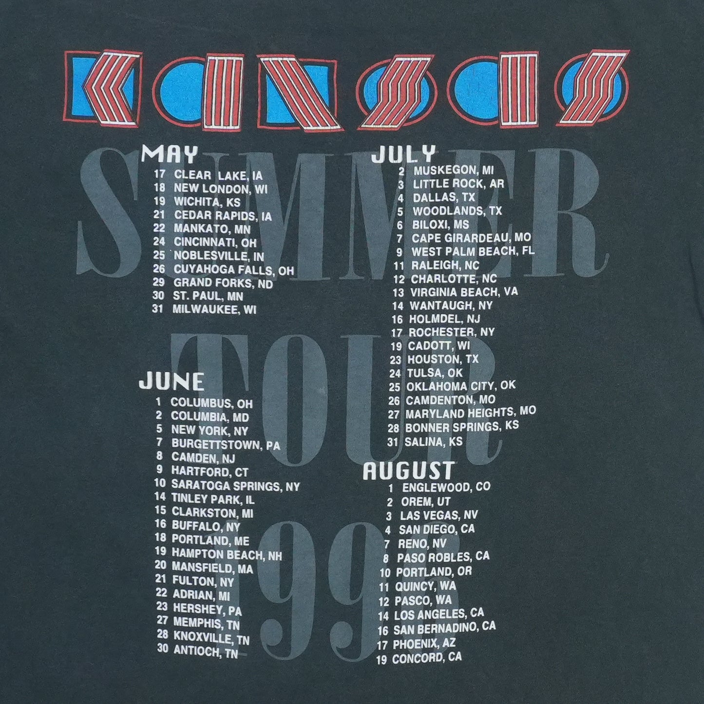 1993 Kansas Summer Tour Shirt Detail 4
