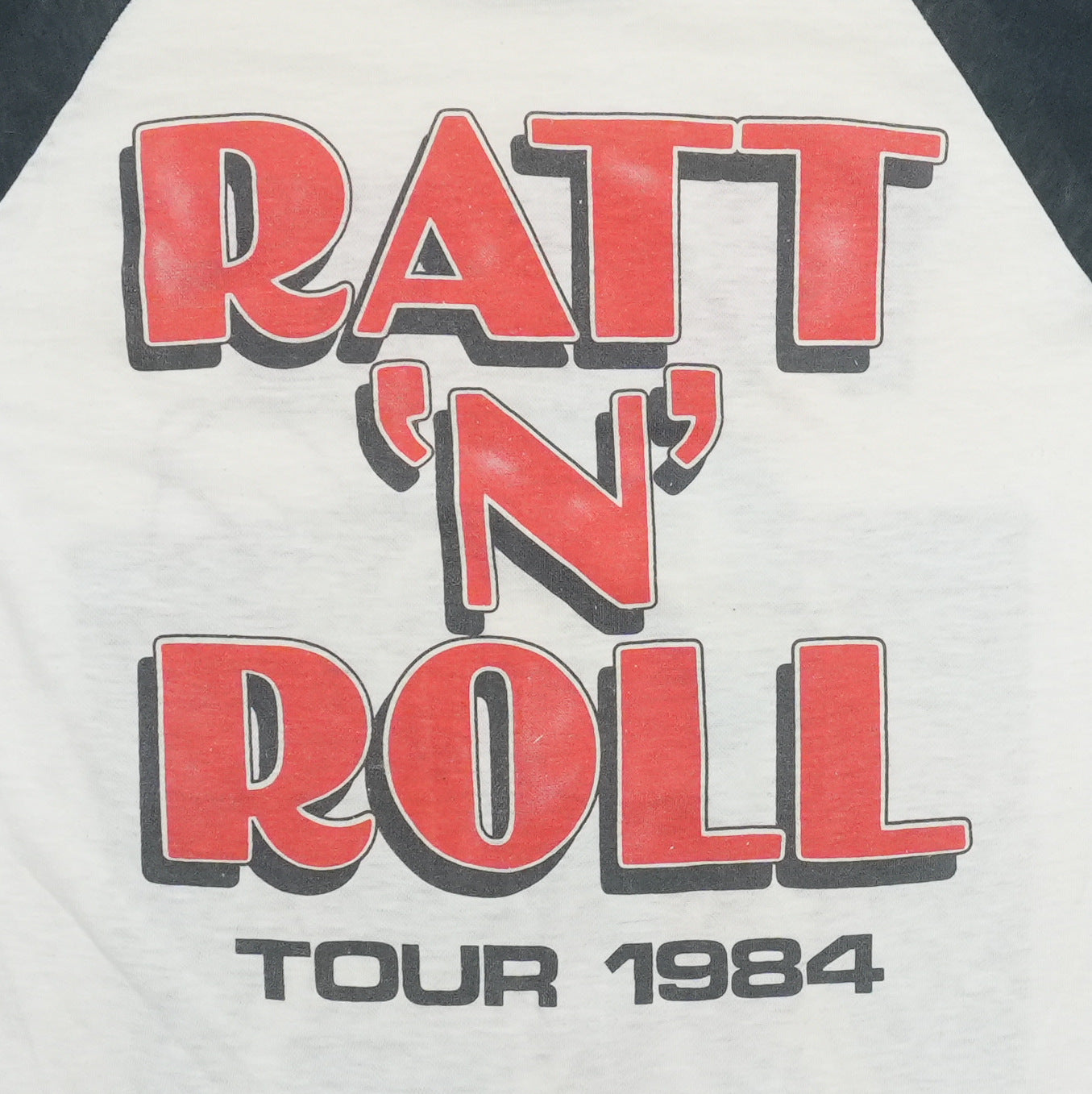 1984 Ratt N Roll Tour Raglan Shirt Detail 4