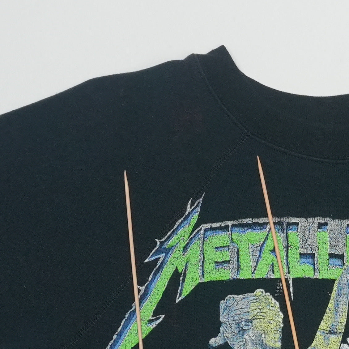 1988 Metallica And Justice For All Tour Sweatshirt Detail 3