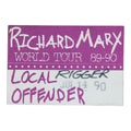 1990 Richard Marx World Tour 89-90 Local Rigger Backstage Pass - front