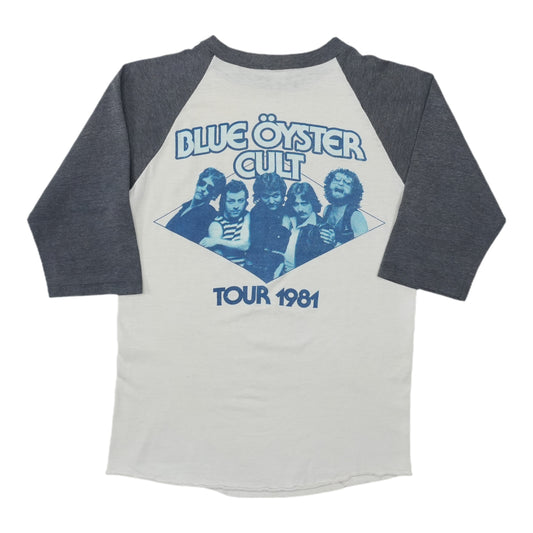 1981 Blue Oyster Cult Fire Of Unknown Origin Raglan Shirt Back