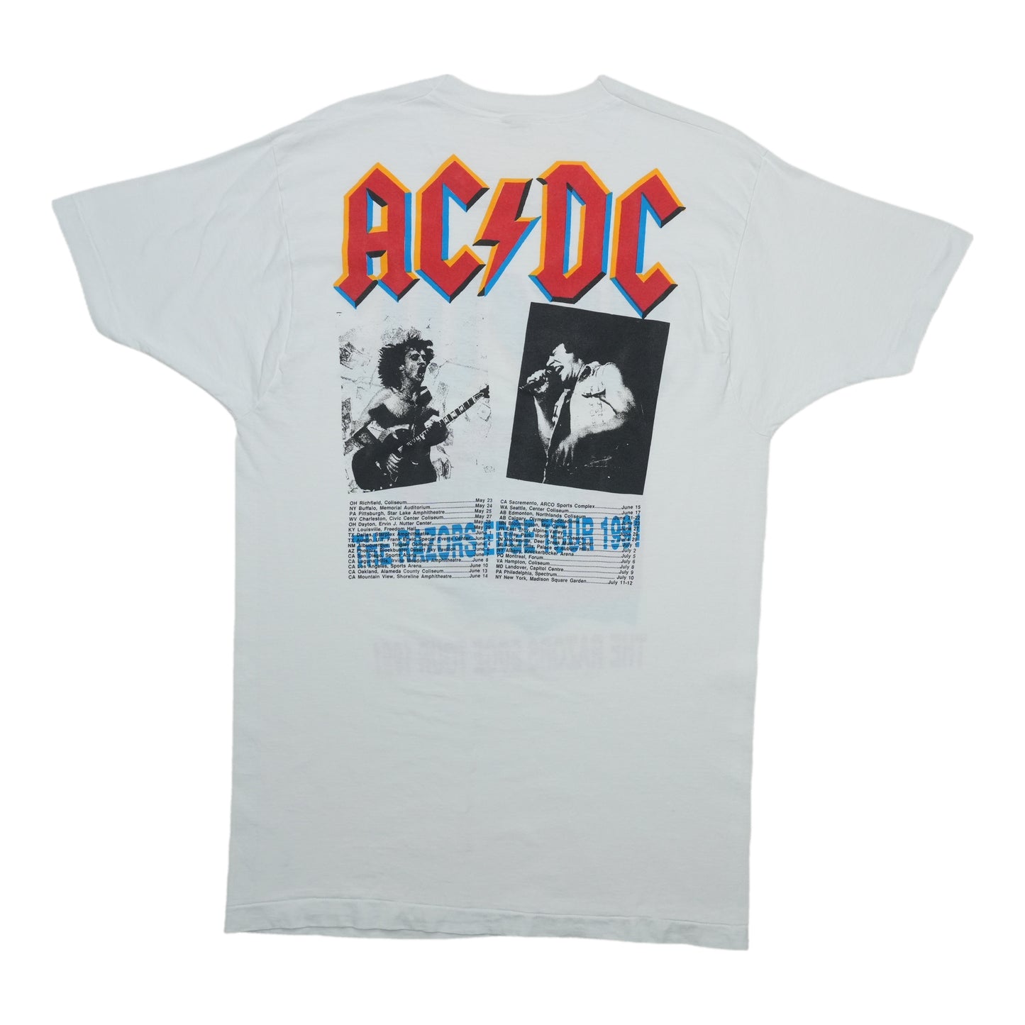 1991 AC/DC The Razors Edge Tour Shirt Back