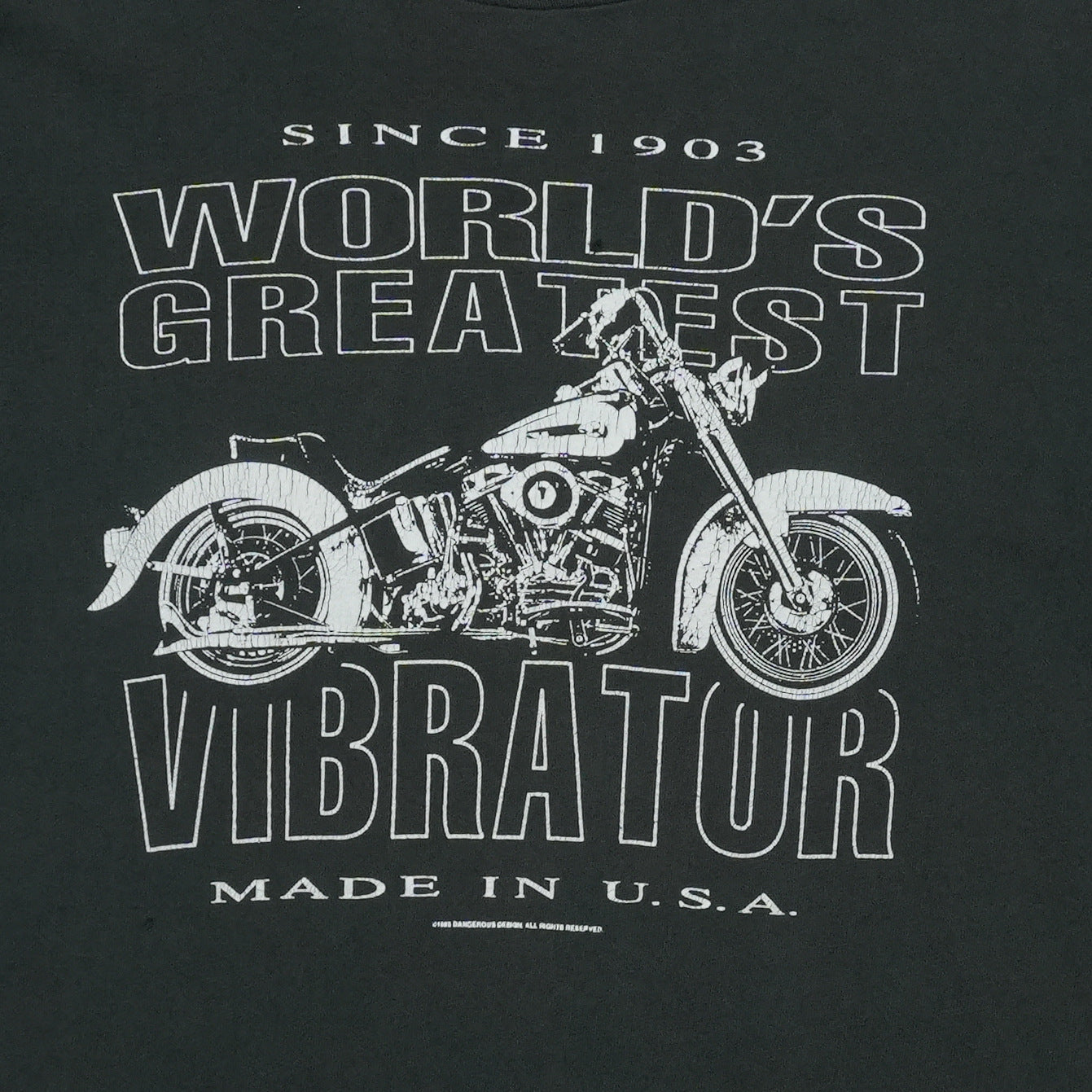 1994 Harley Davidson Worlds Greatest Vibrator Shirt Front Graphic