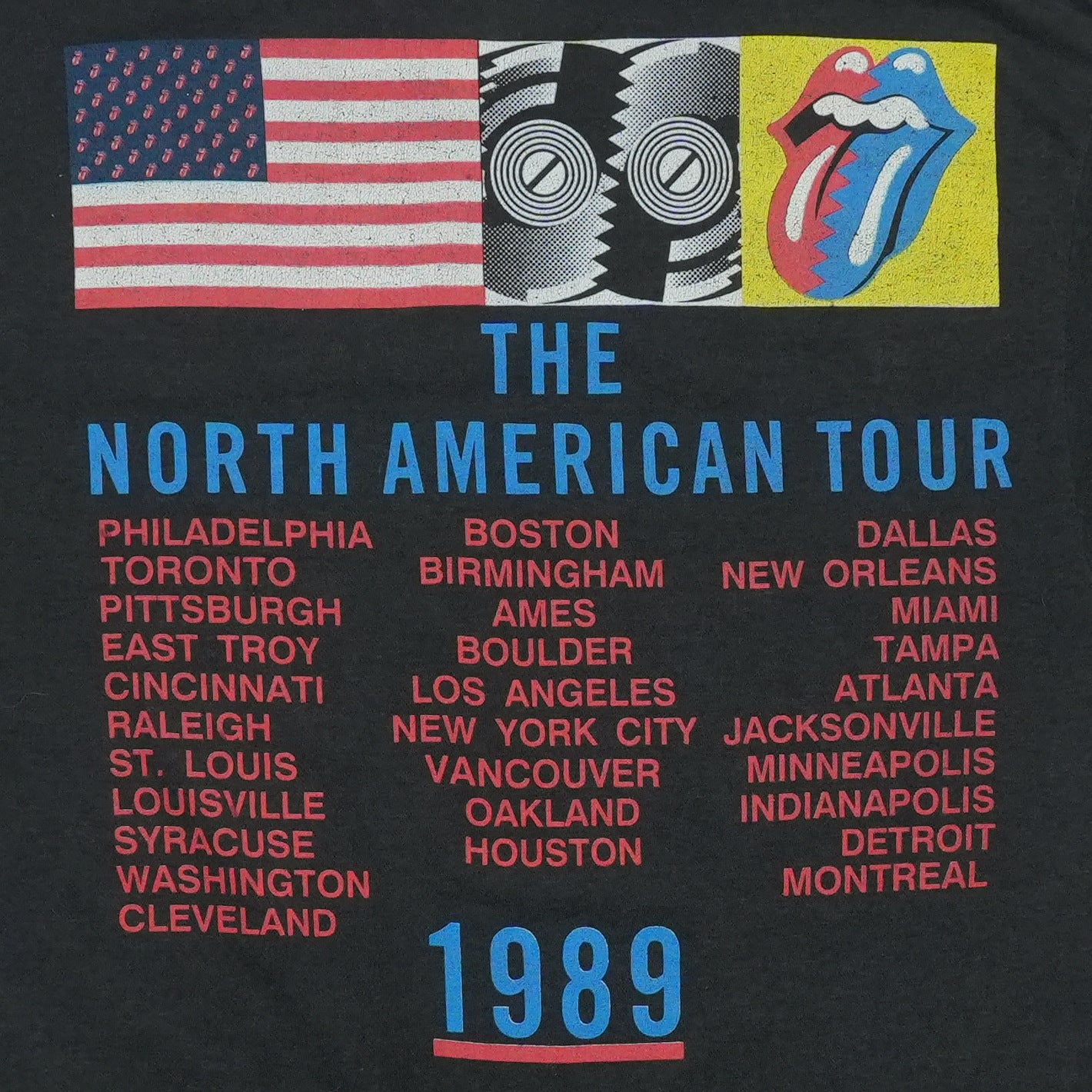 1989 Rolling Stones Steel Wheels North American Tour Shirt Back Detail 1