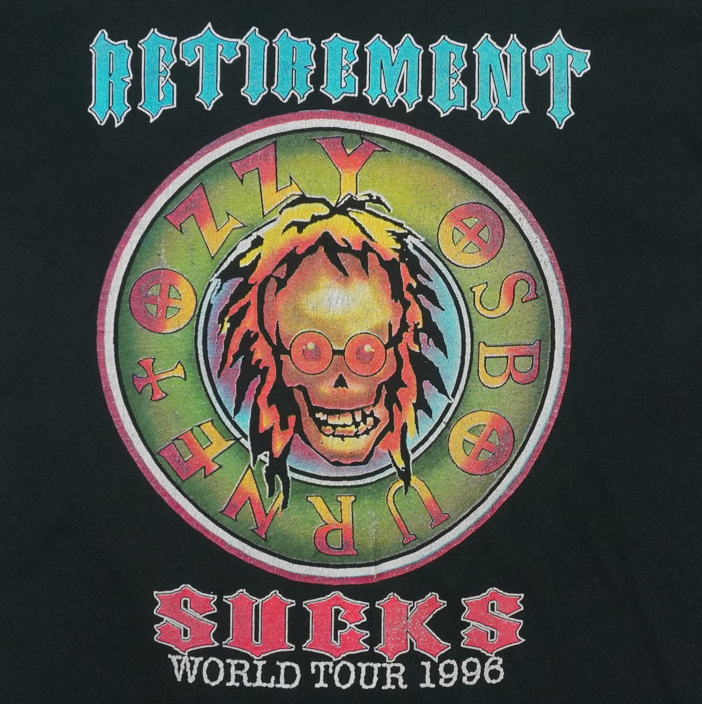 1996 Ozzy Osbourne Retirement Sucks World Tour Shirt Detail 1