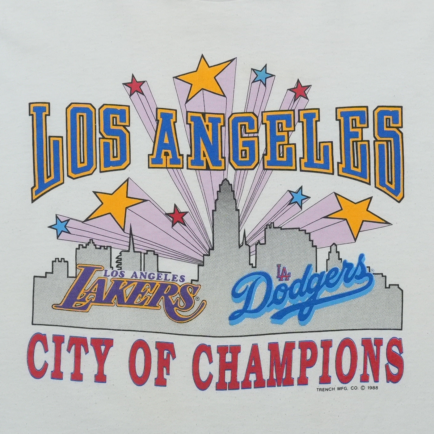 1988 Los Angeles Lakers Dodgers City Of Champions Shirt Detail