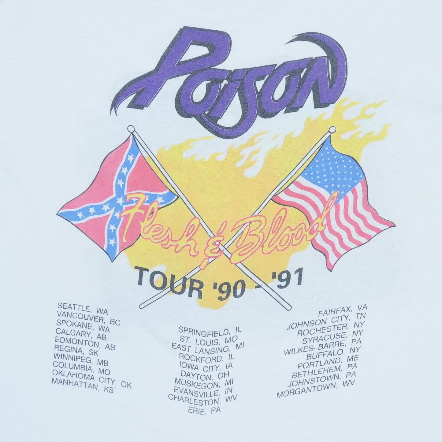1990 Poison Flesh & Blood Tour Shirt