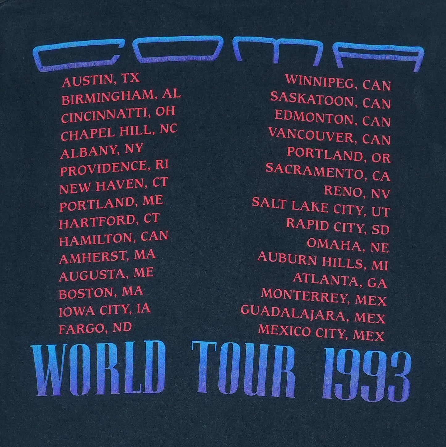 1992 Guns N Roses Coma Tour Shirt