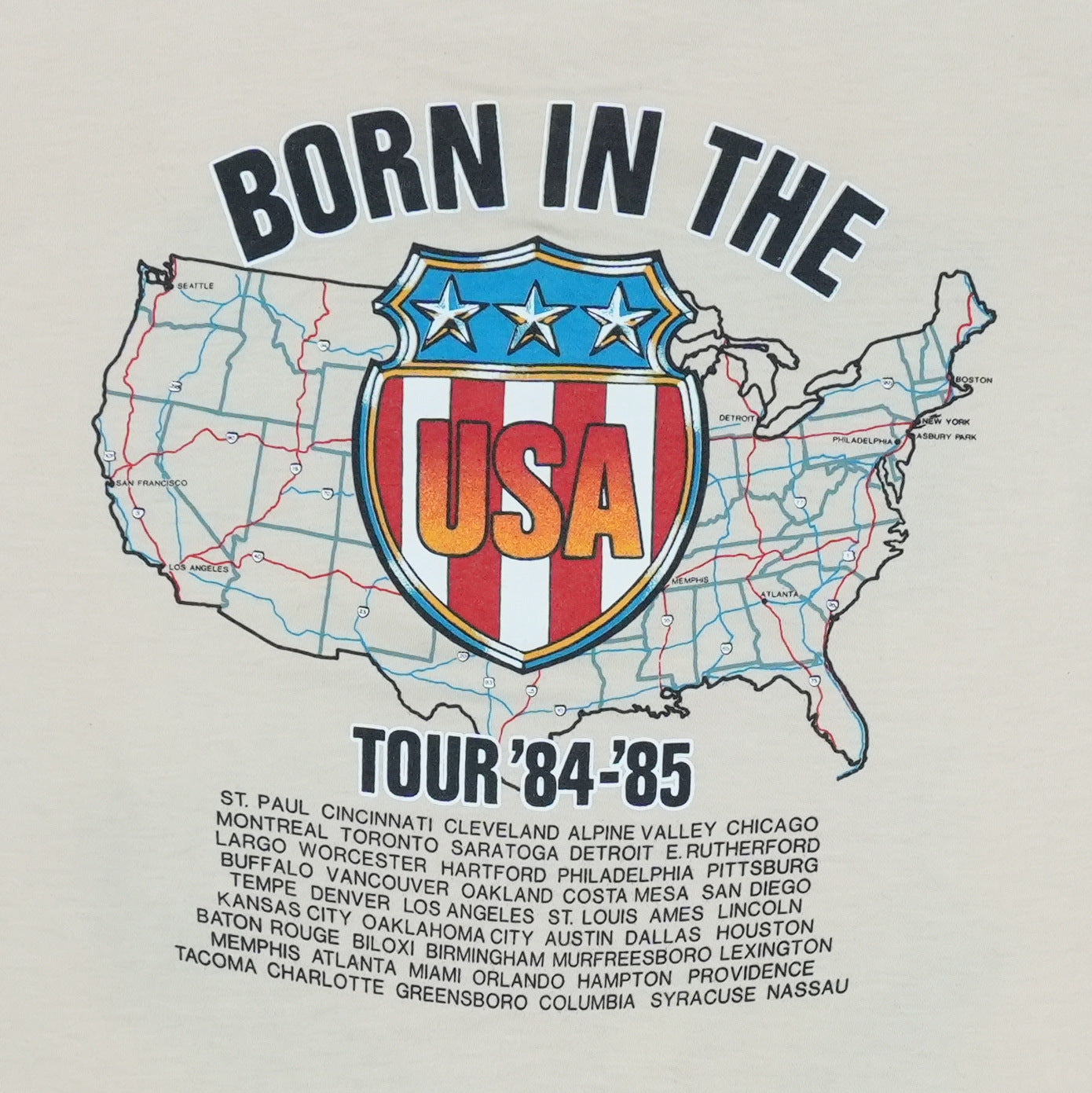 1984 Bruce Springsteen Born In The USA Tour Shirt