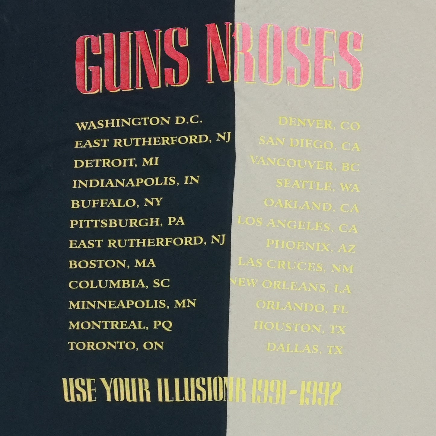 1991 Guns N Roses Color Change Shirt