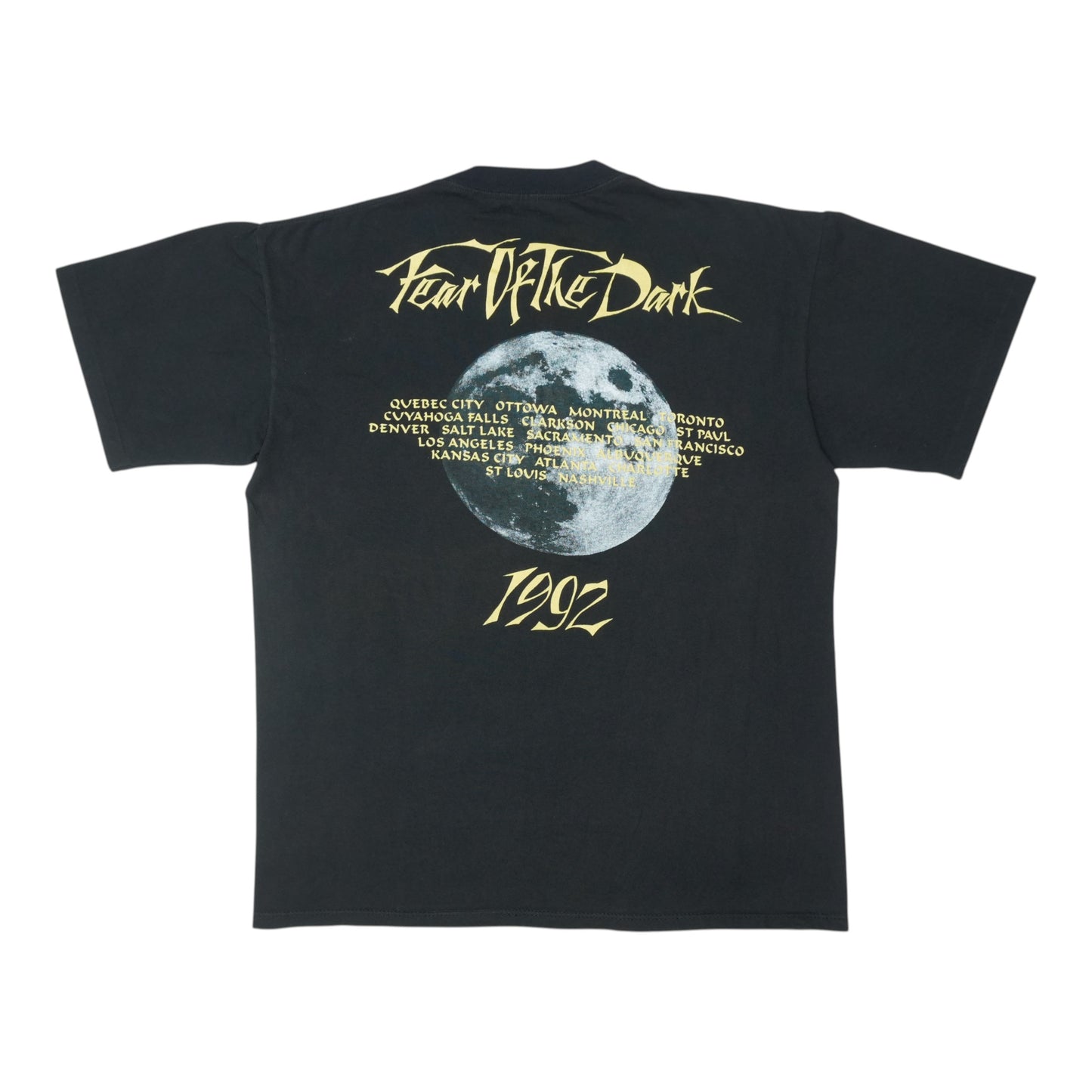 1992 Iron Maiden Fear Of The Dark Tour Shirt Back