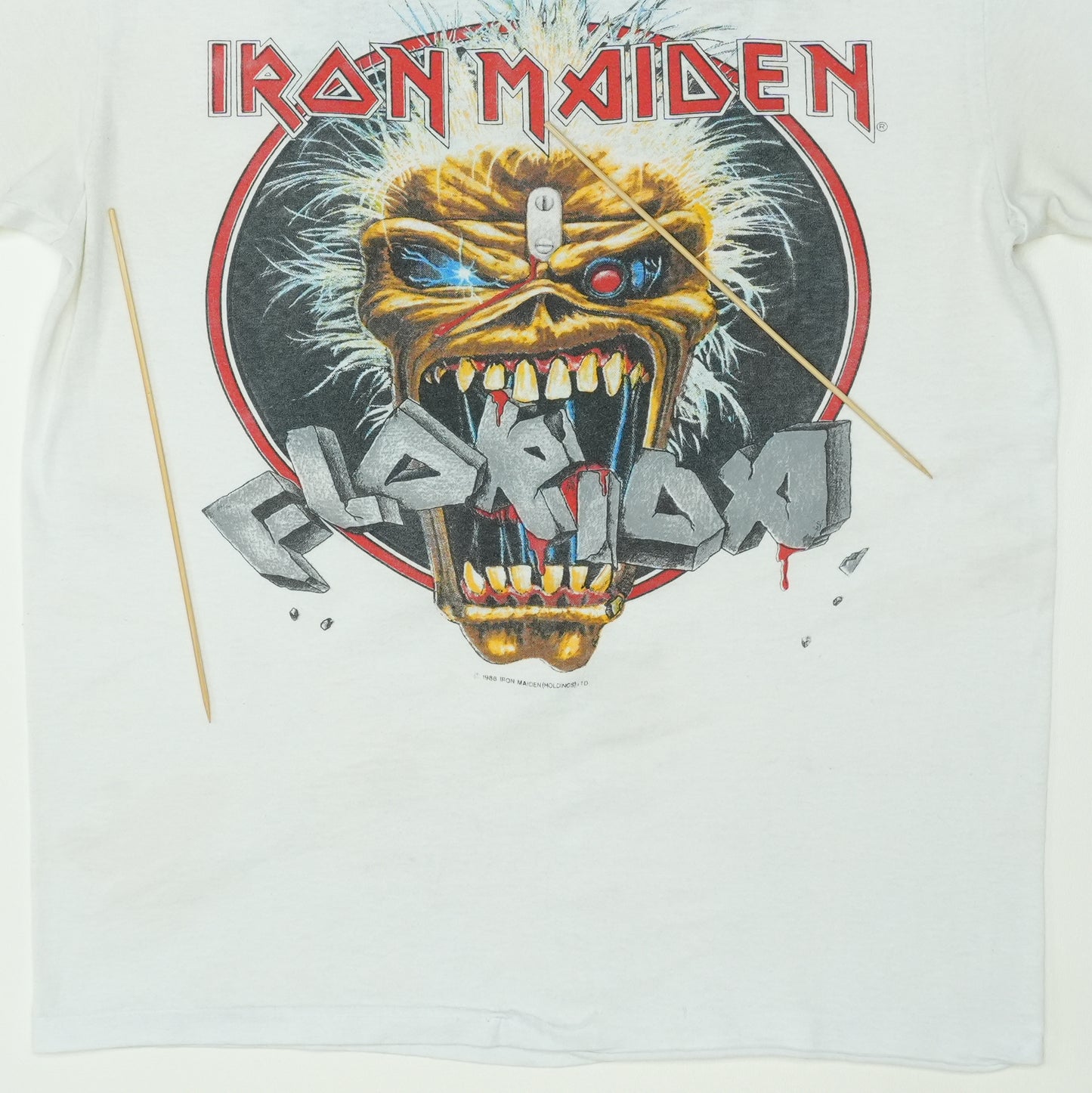 1988 Iron Maiden Florida Tour Shirt Detail