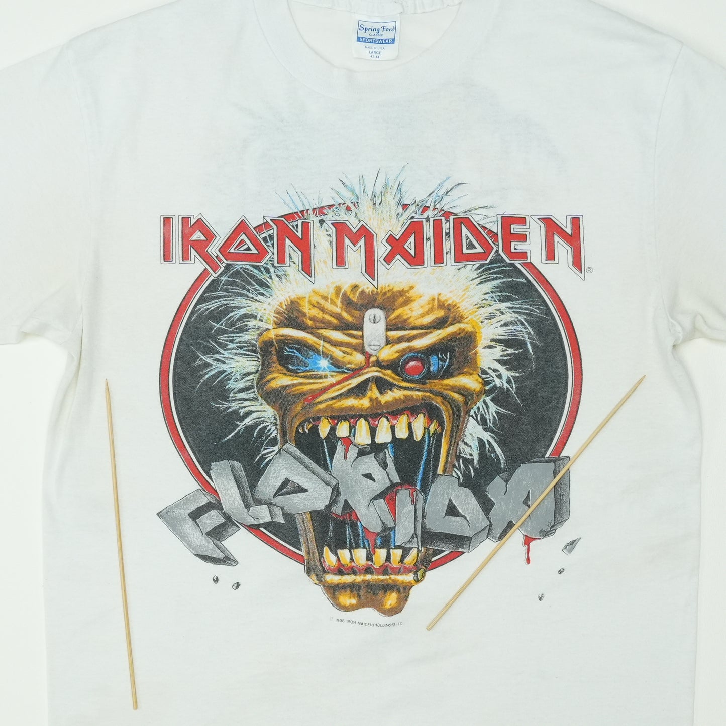 1988 Iron Maiden Florida Tour Shirt Detail