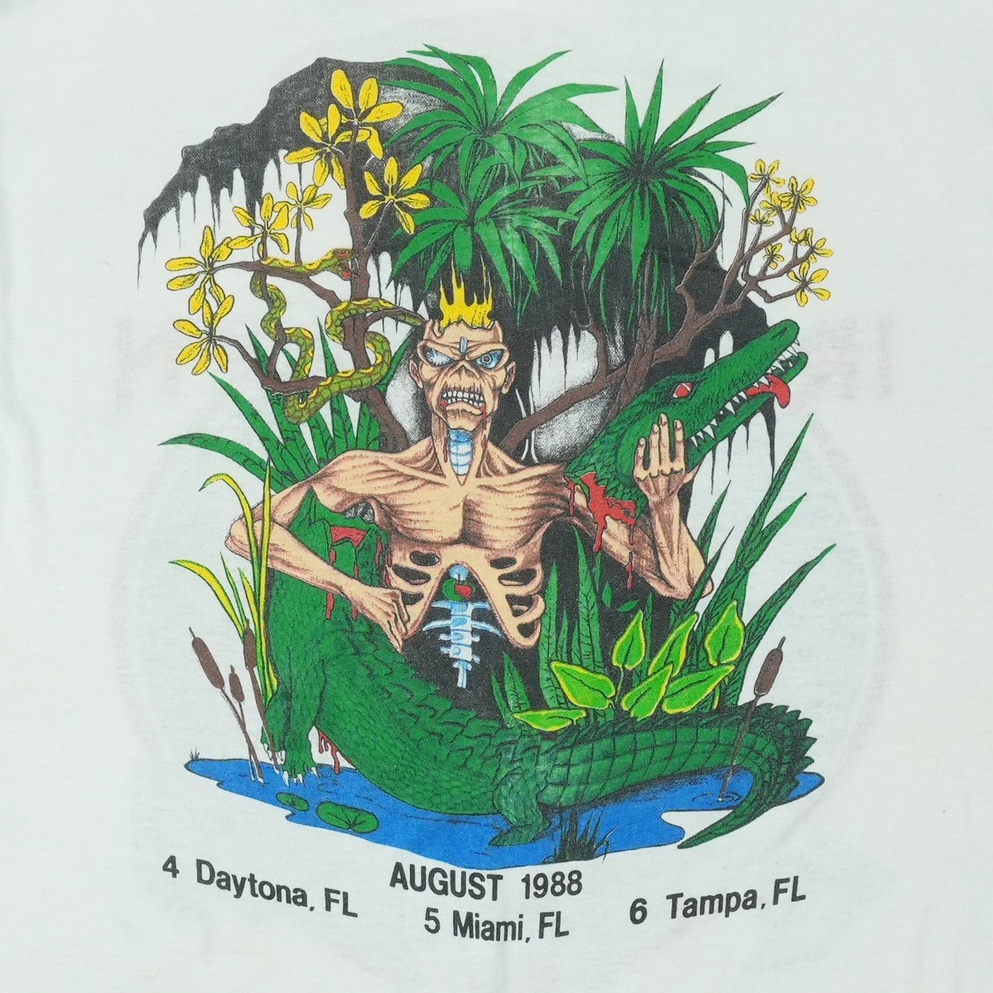 1988 Iron Maiden Florida Tour Shirt Detail