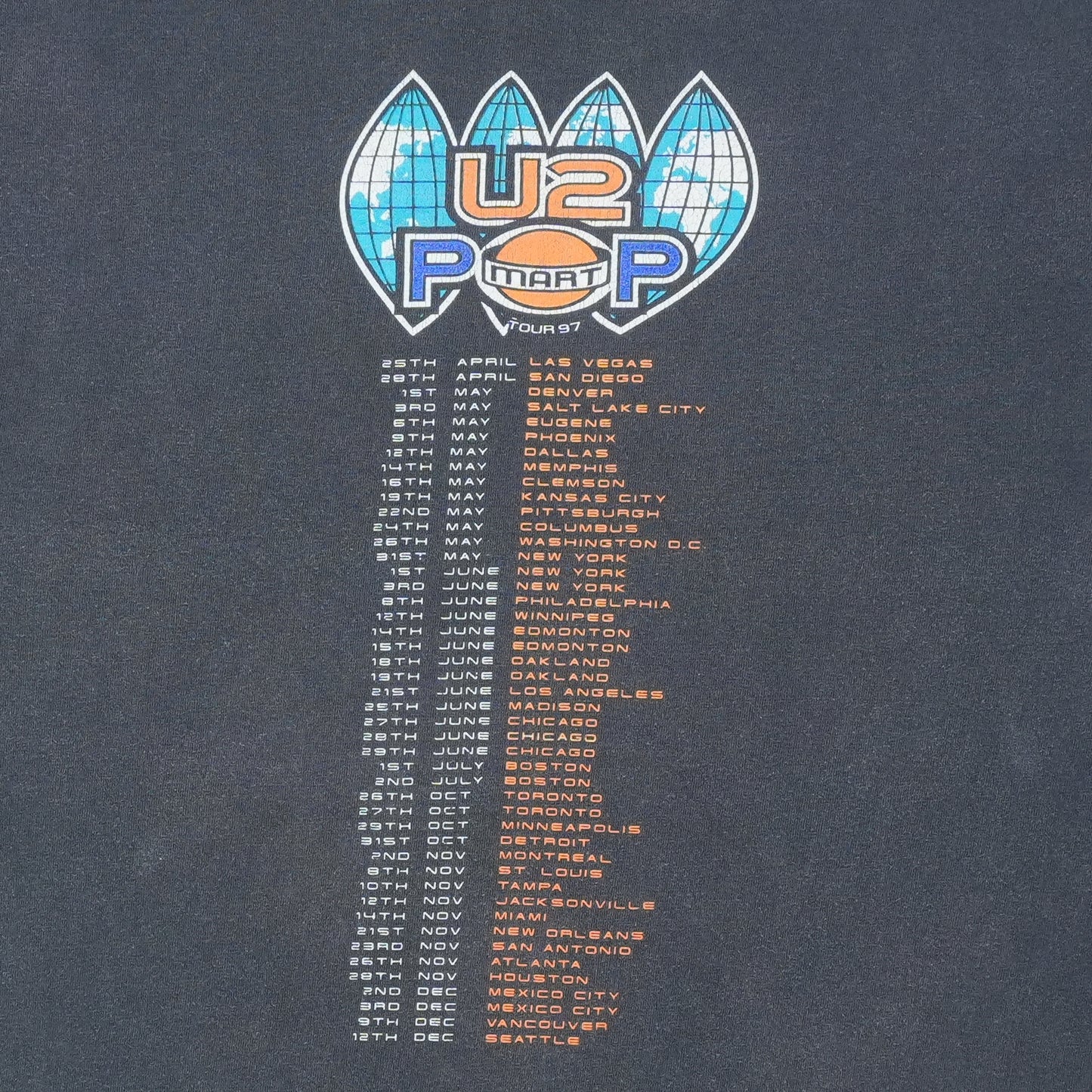 1997 U2 PopMart Tour Shirt Detail