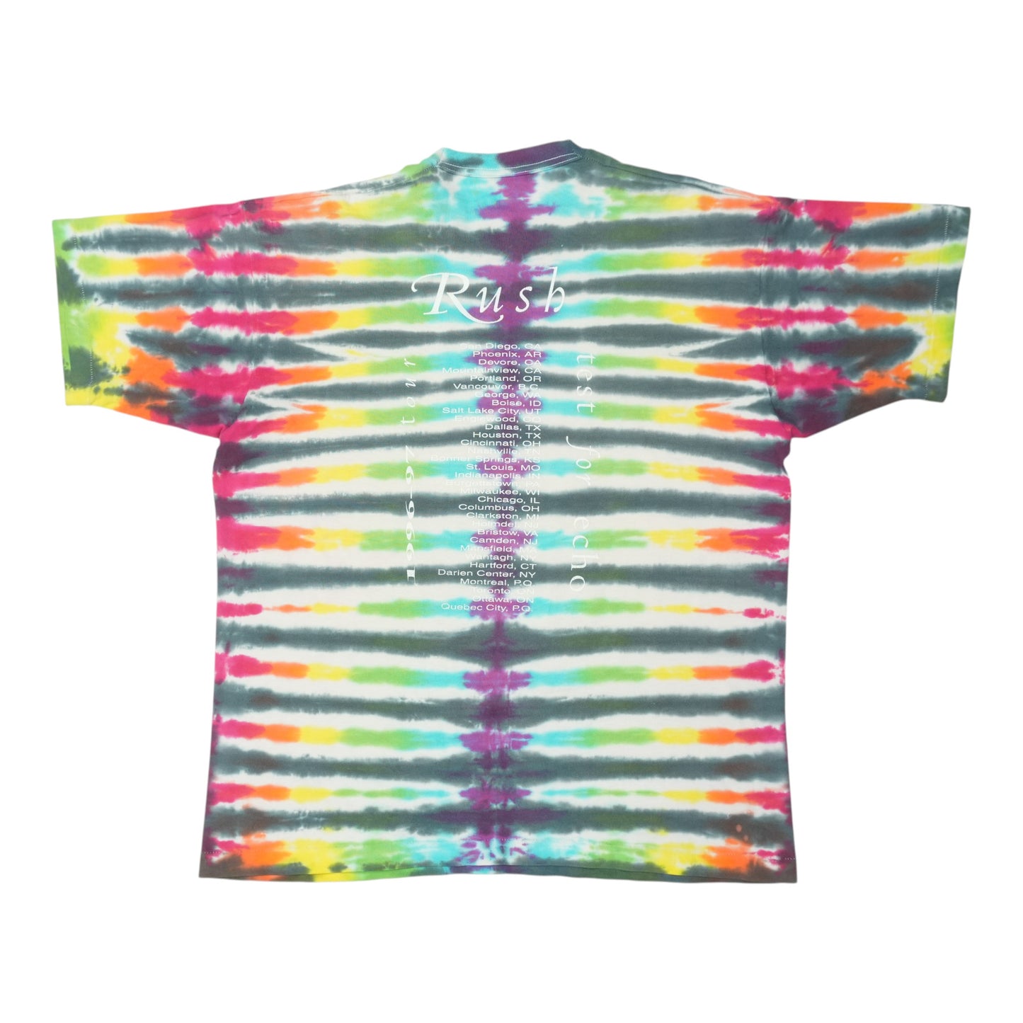 1996 Rush Test For Echo Tie Dye Tour Shirt Back
