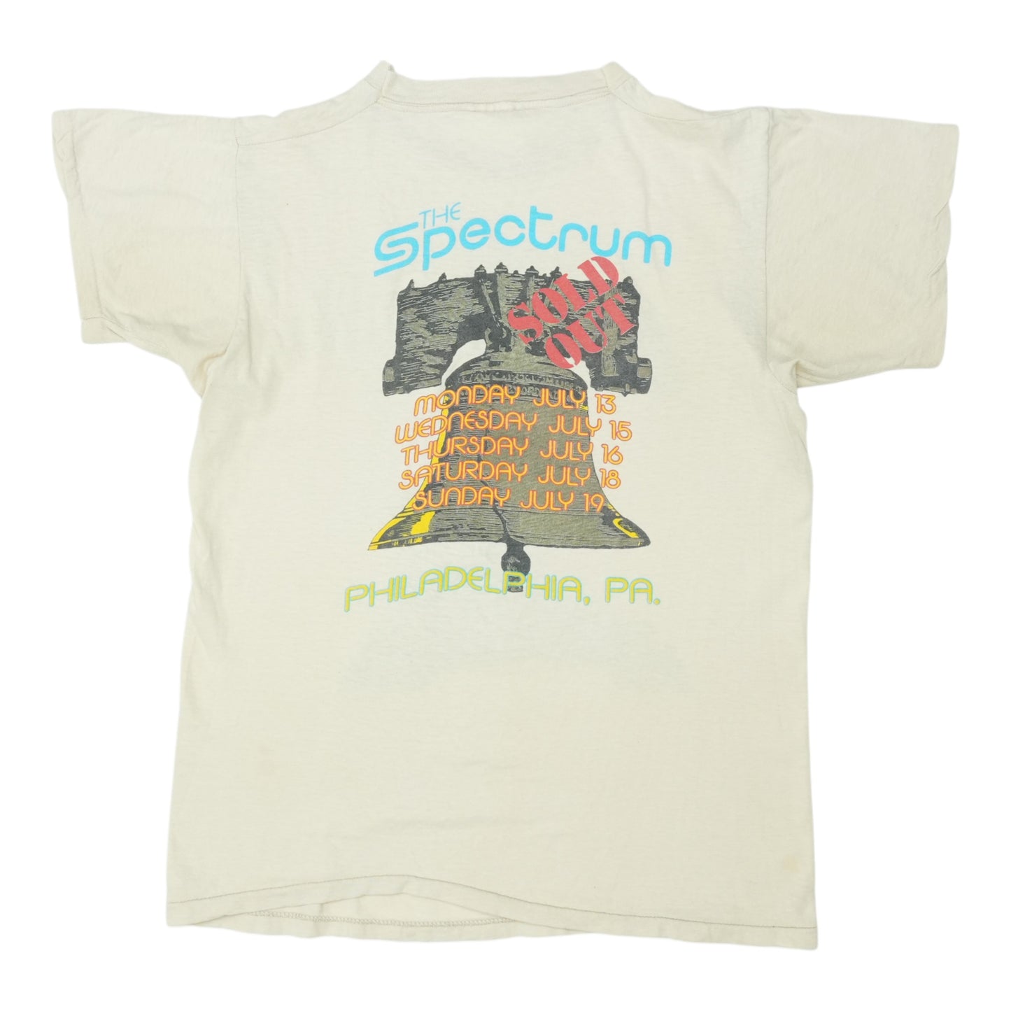 1981 Bruce Springsteen Spectrum Concert Shirt Back