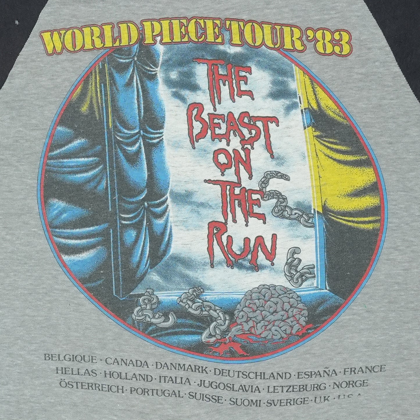 1983 Iron Maiden World Piece Tour Jersey Shirt