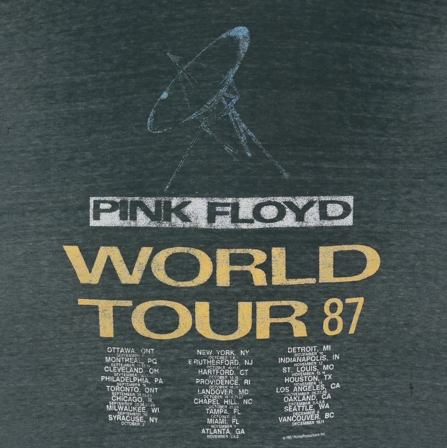 1988 Pink Floyd Momentary Lapse Of Reason Tour Shirt Detail