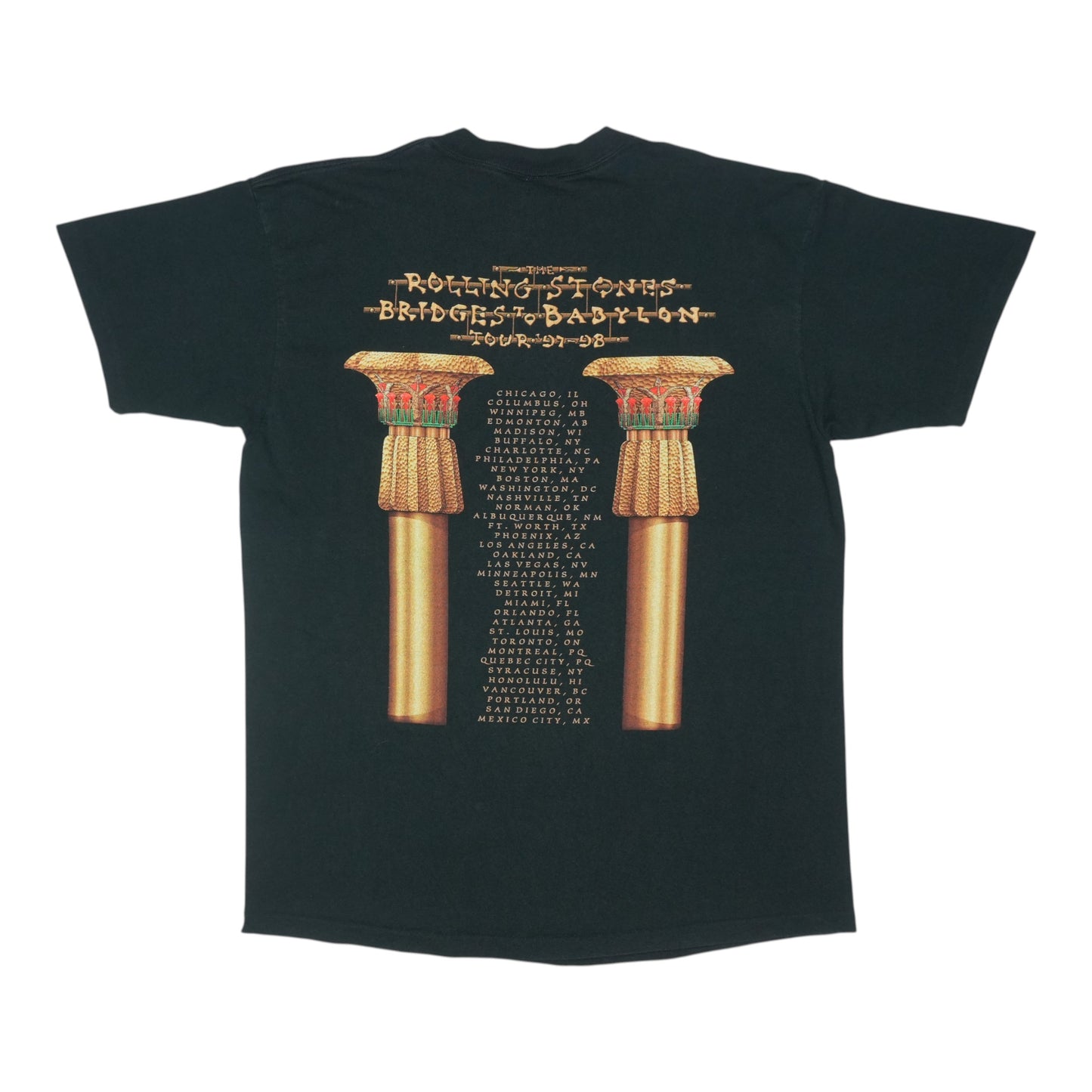 1997 Rolling Stones Bridges To Babylon Tour Shirt Back