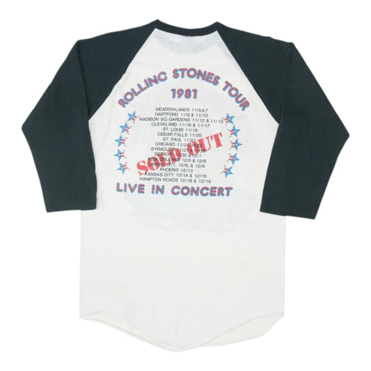 1981 Rolling Stones Tour Jersey Shirt Back