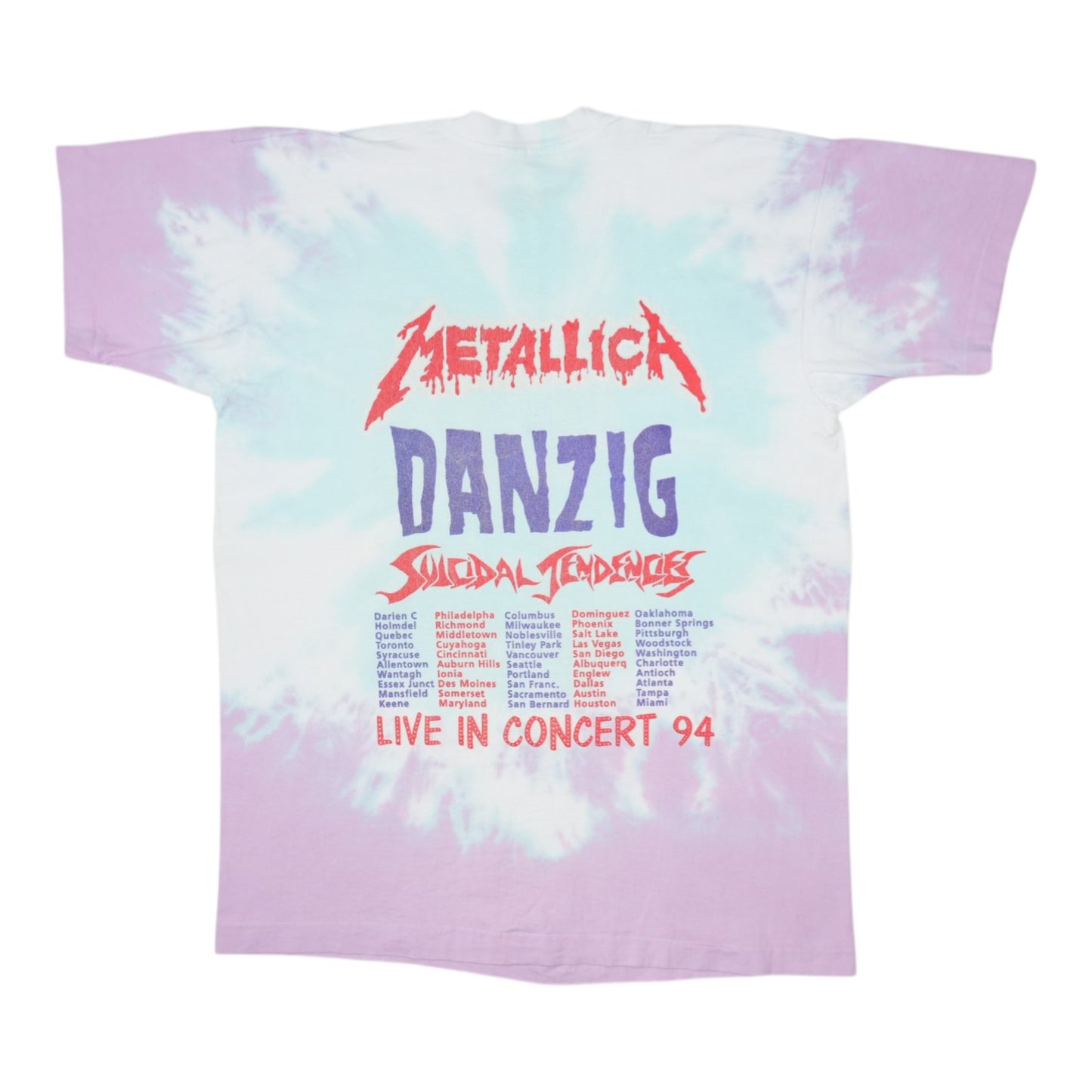 1994 Metallica Summer Tour Shirt Back
