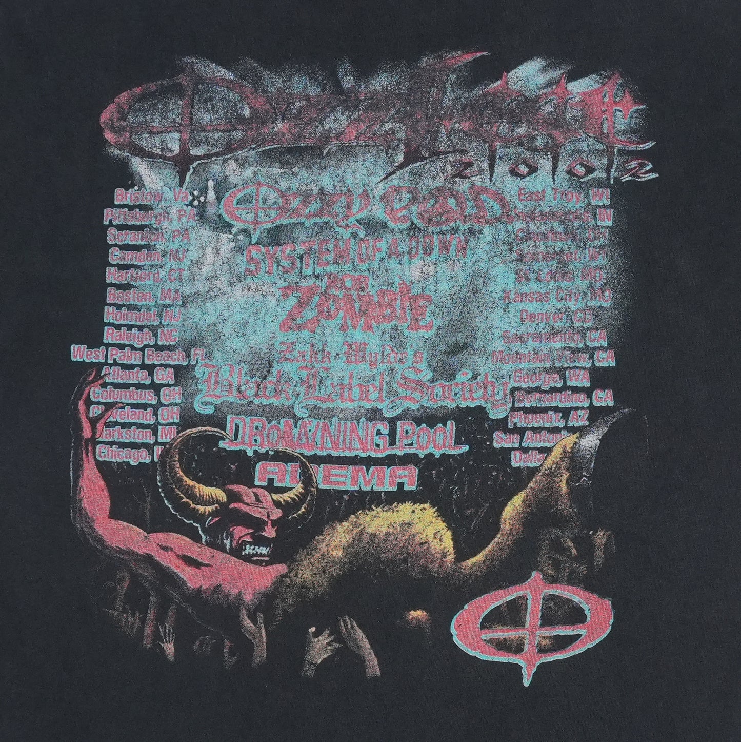 2002 Ozzfest Shirt Detail