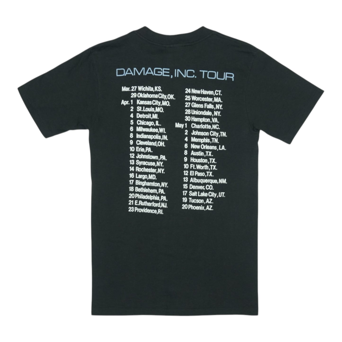 1986 Metallica Master Of Puppets Tour Shirt