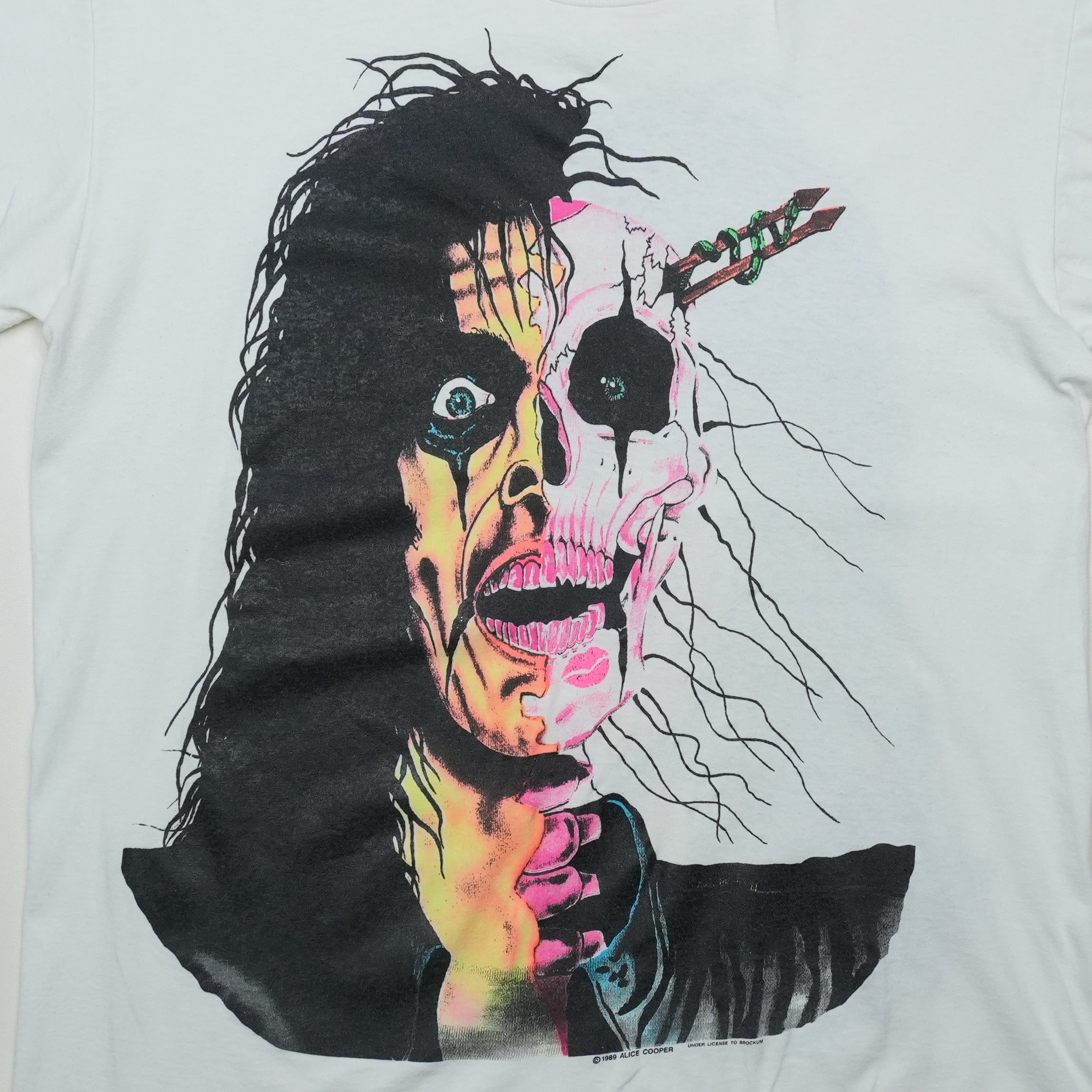1989 Alice Cooper Half Face Skull Shirt | WyCo Vintage