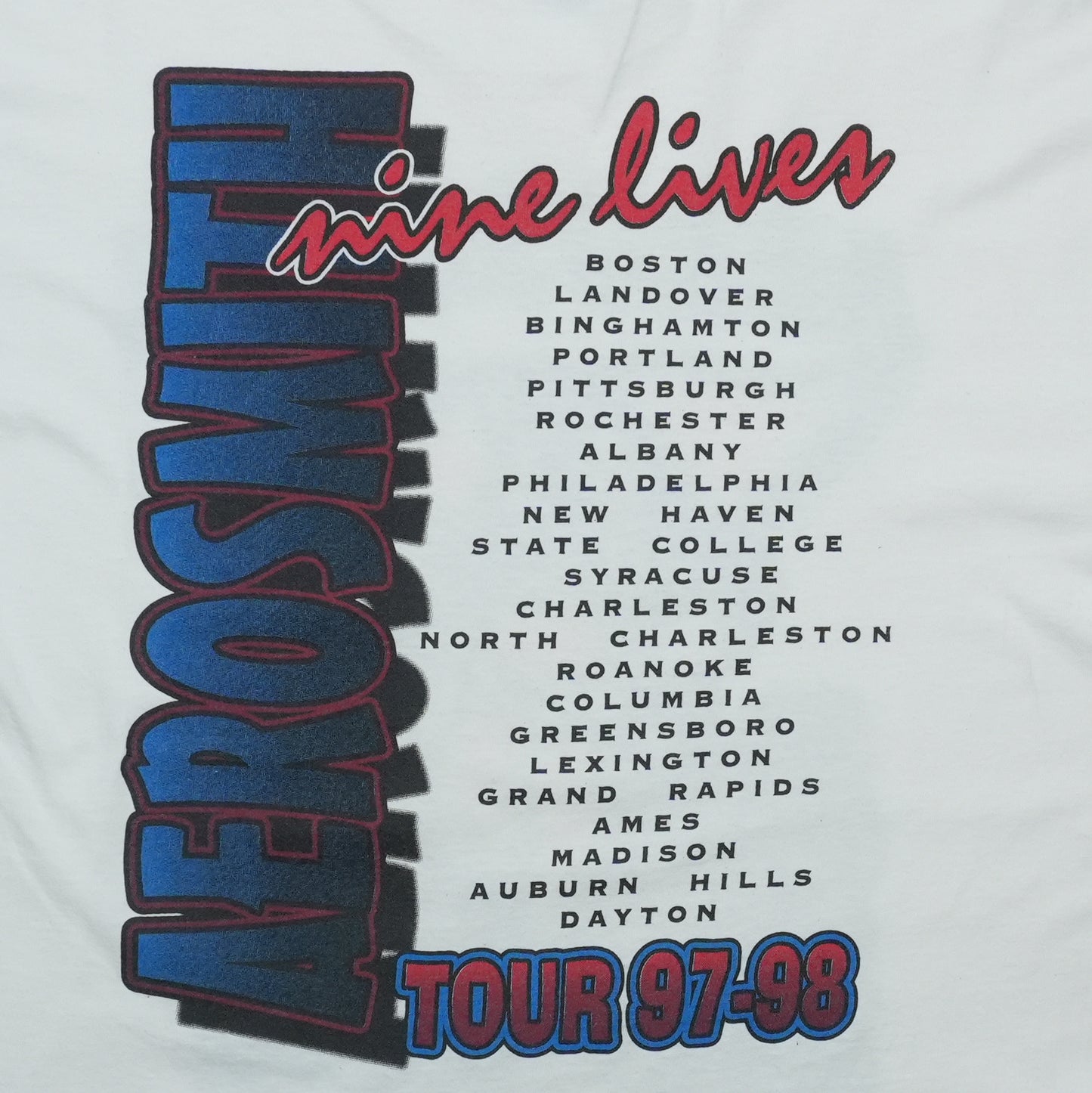 1997 Aerosmith Nine Lives Tour Shirt