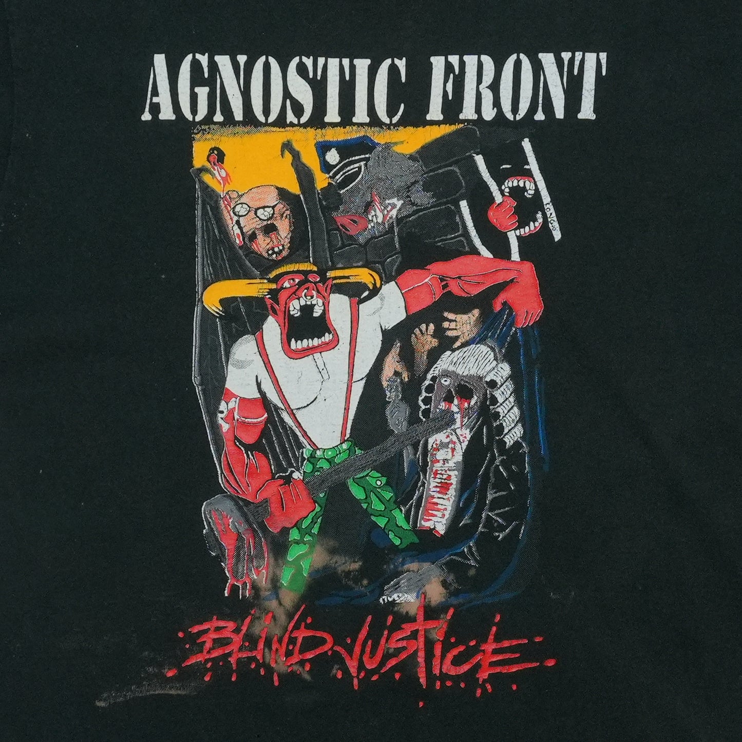 1990 Agnostic Front Blind Justice No Justice Just Us Tour Shirt