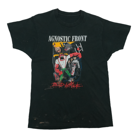 1990 Agnostic Front Blind Justice No Justice Just Us Tour Shirt