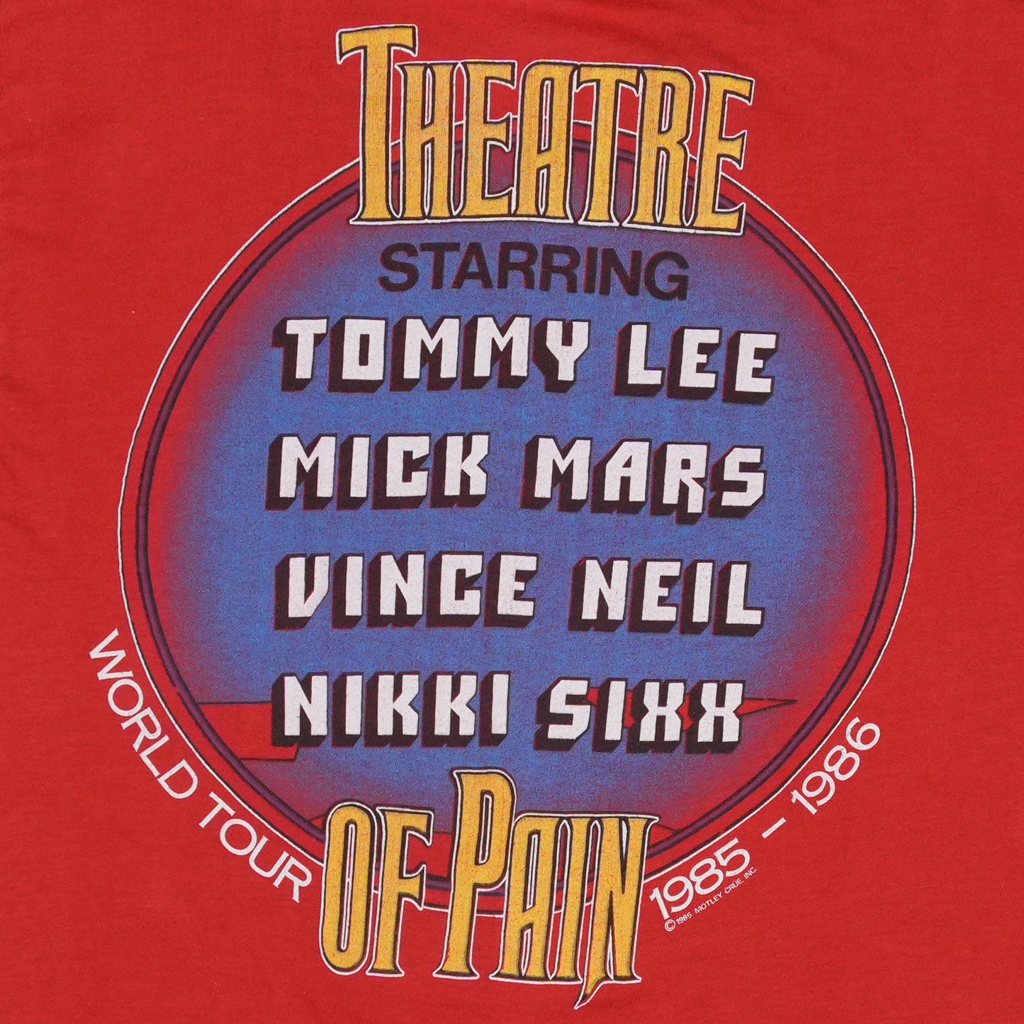 1985 Motley Crue Theatre Of Pain Tour Shirt