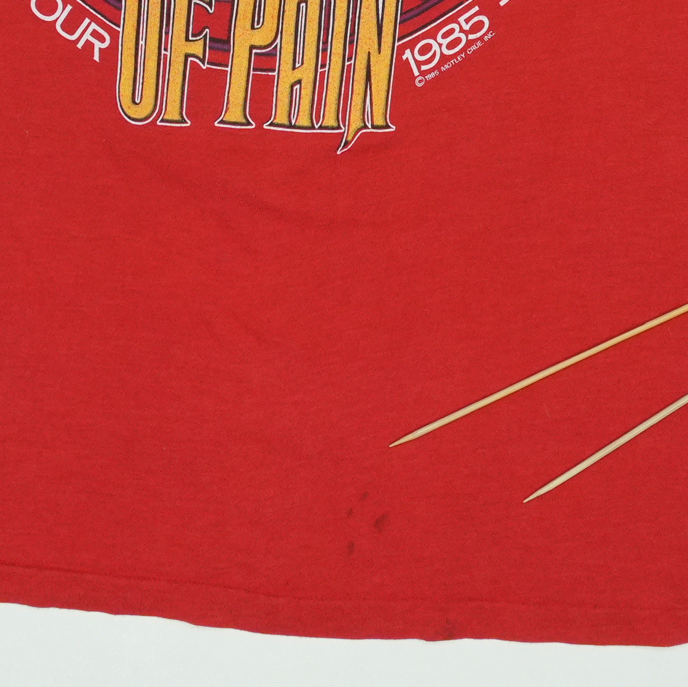 1985 Motley Crue Theatre Of Pain Tour Shirt