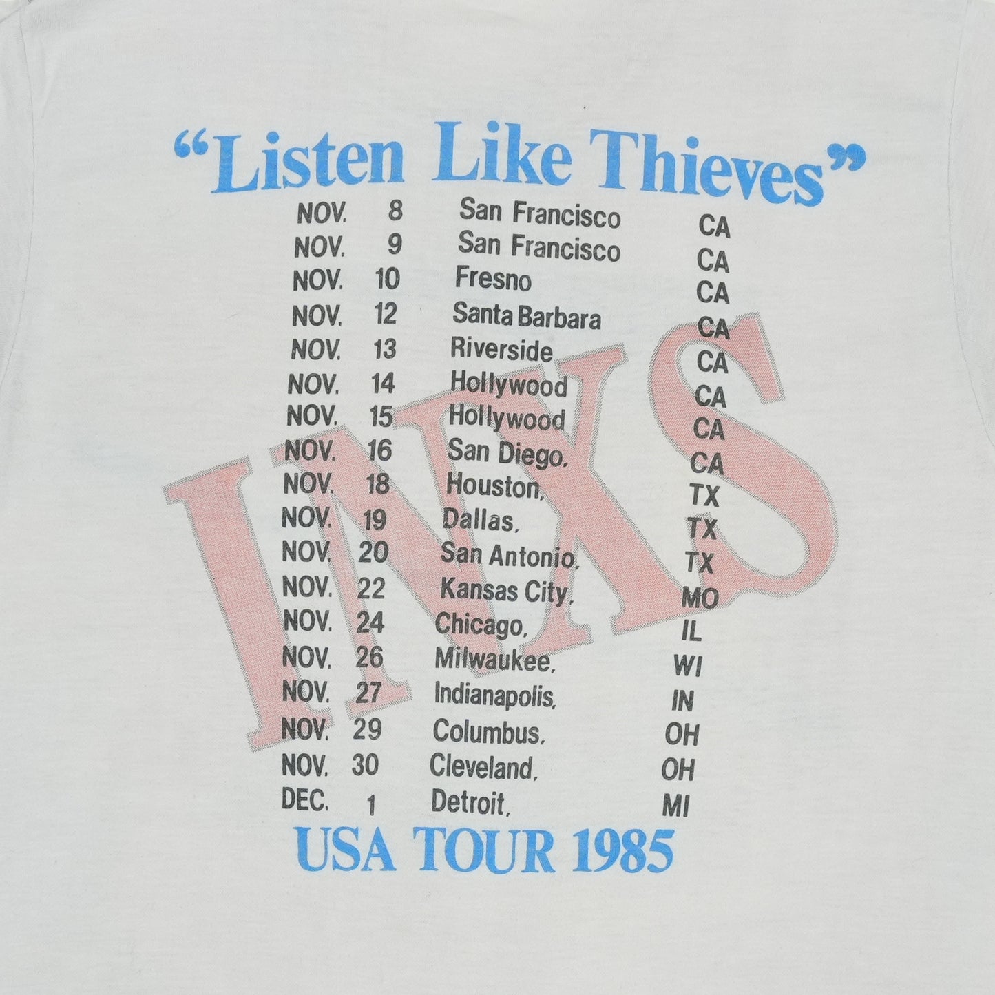 1985 INXS Listen Like Thieves US Tour Shirt