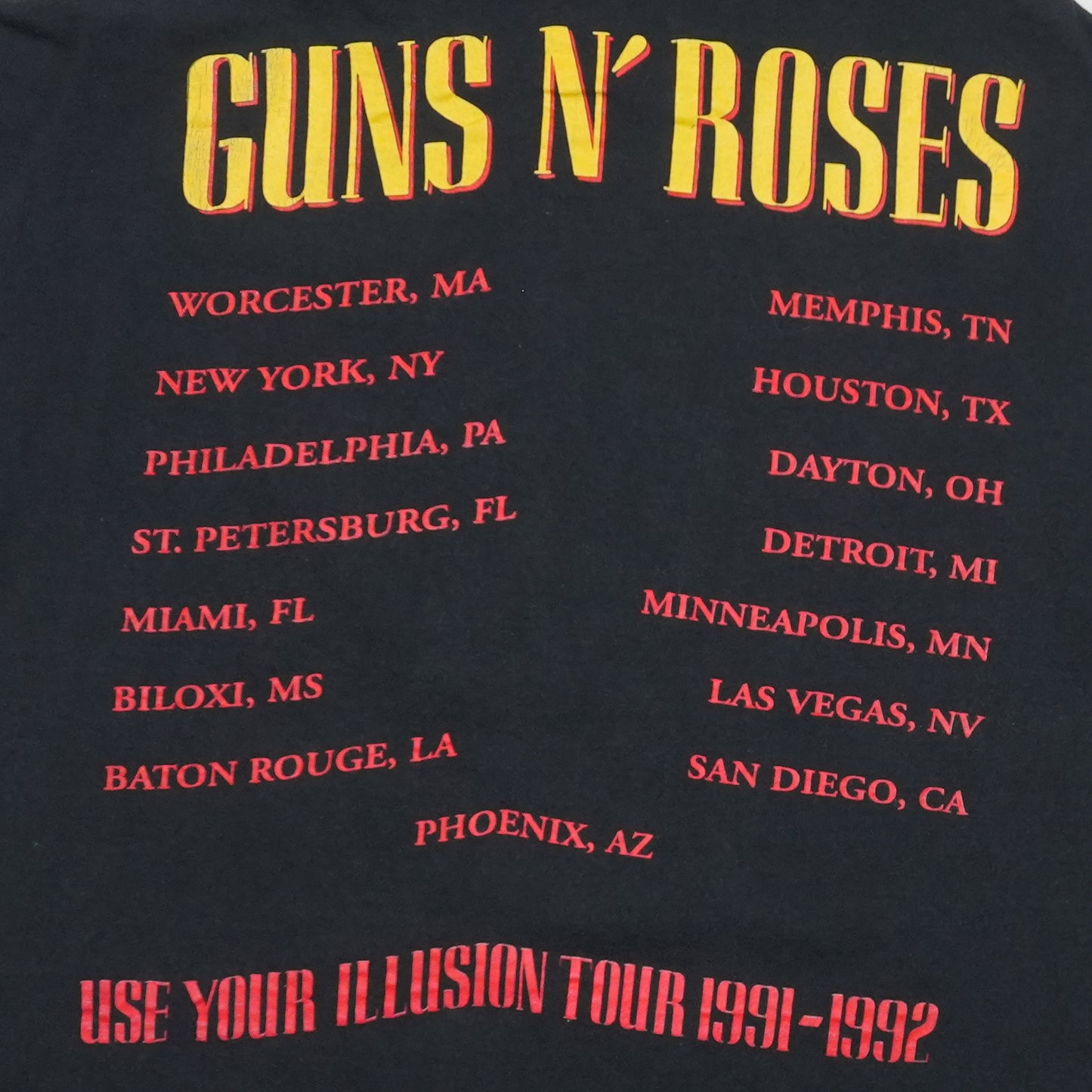 1991 Guns N Roses Use Your Illusion Tour Shirt