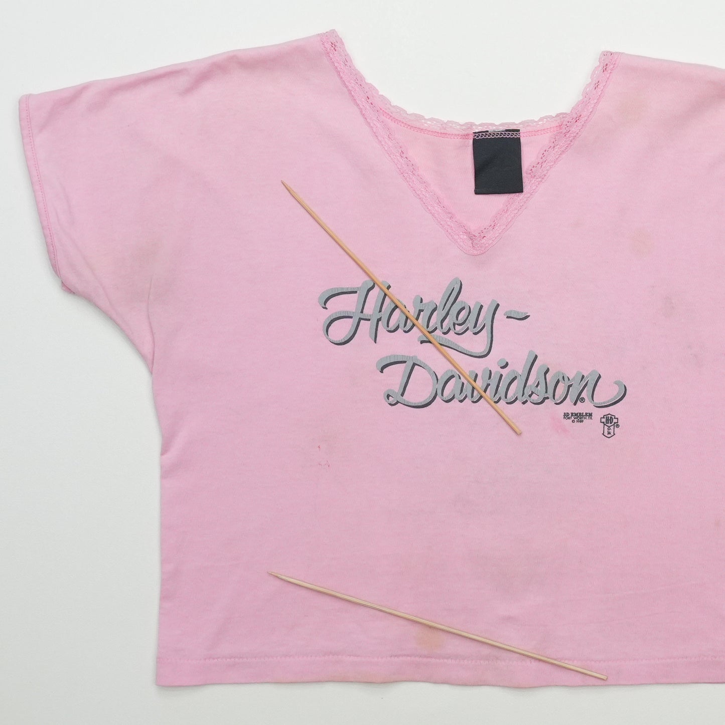1989 Harley Davidson Avon New York Pink Crop Top
