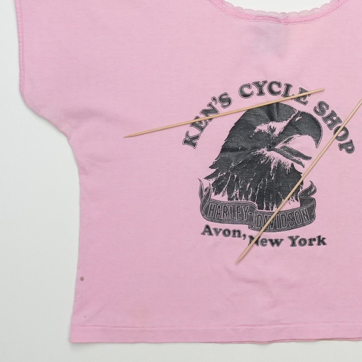 1989 Harley Davidson Avon New York Pink Crop Top
