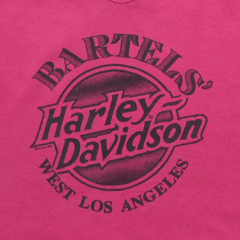 1990s Harley Davidson West Los Angeles Pink Tank Top