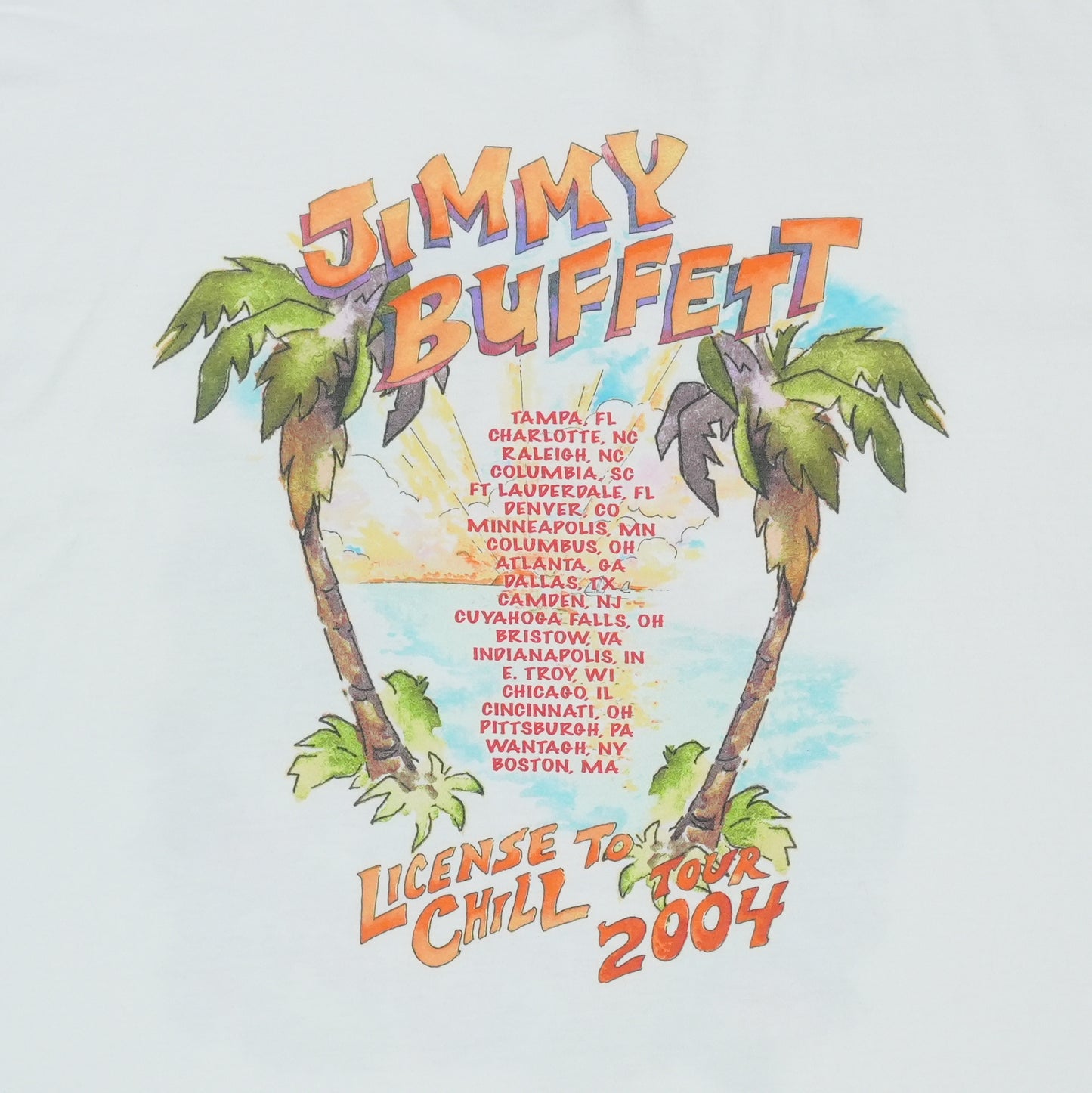 2004 Jimmy Buffett License To Chill Tour Shirt