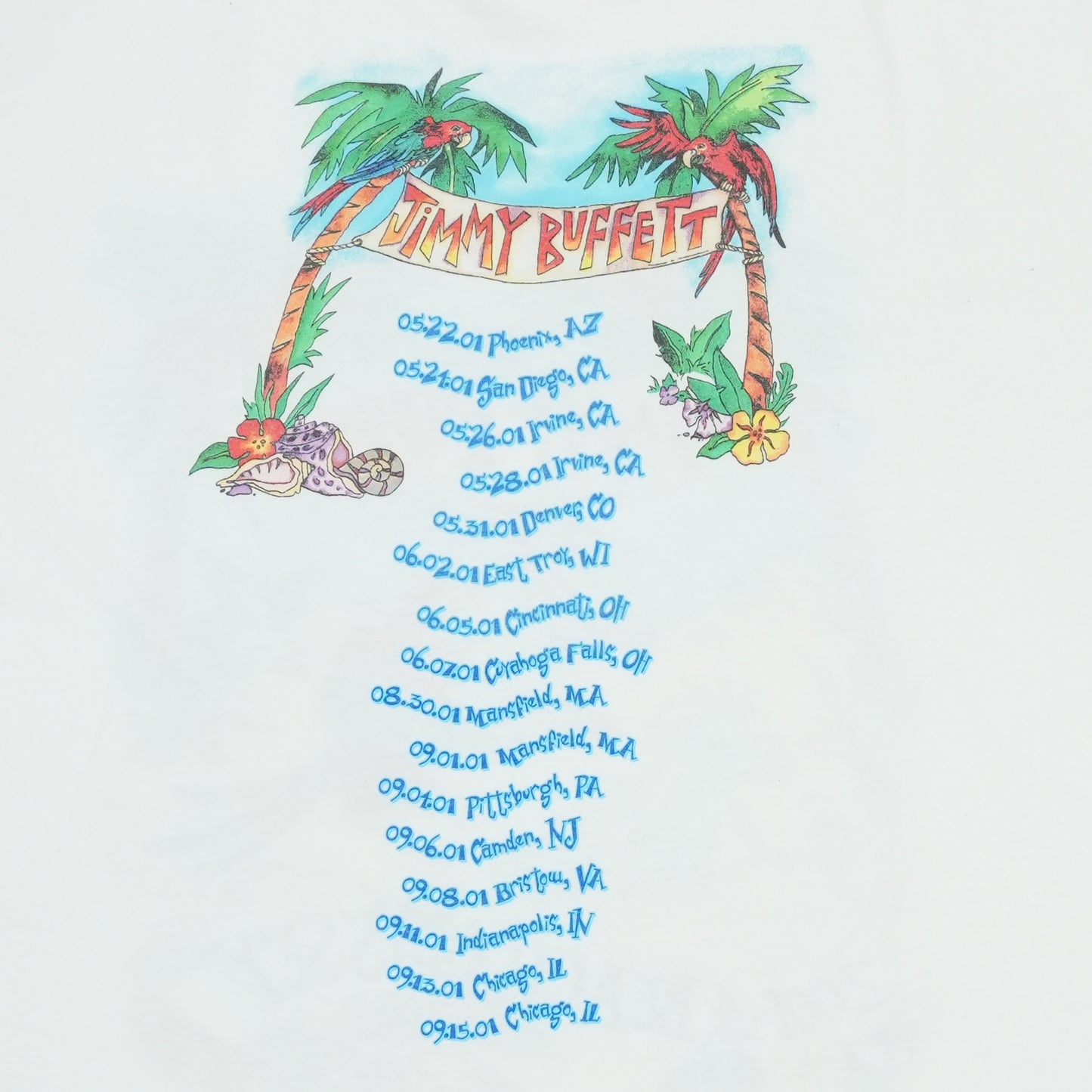 2001 Jimmy Buffett Tour Shirt