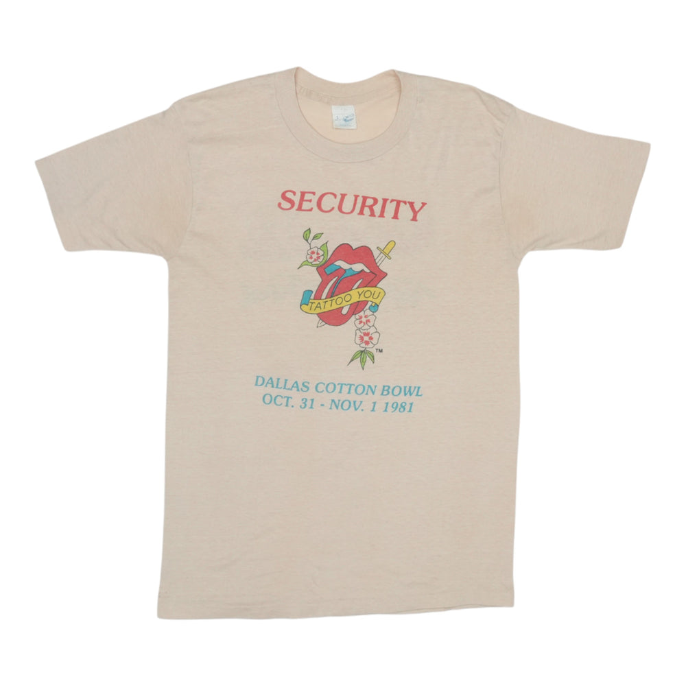 1981 Rolling Stones Security Dallas Concert Shirt