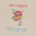 1981 Rolling Stones Security Dallas Concert Shirt