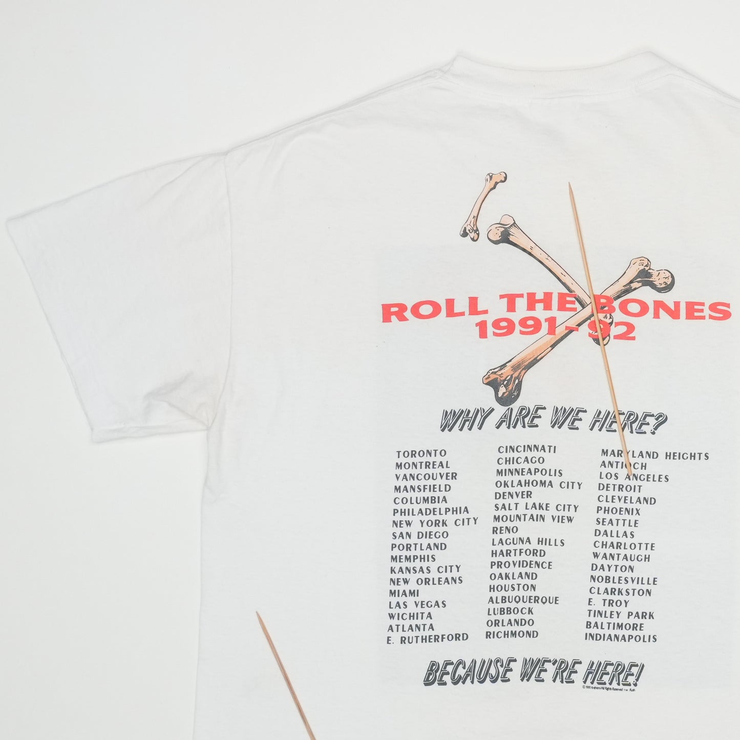 1992 Rush Roll The Bones Tour Shirt