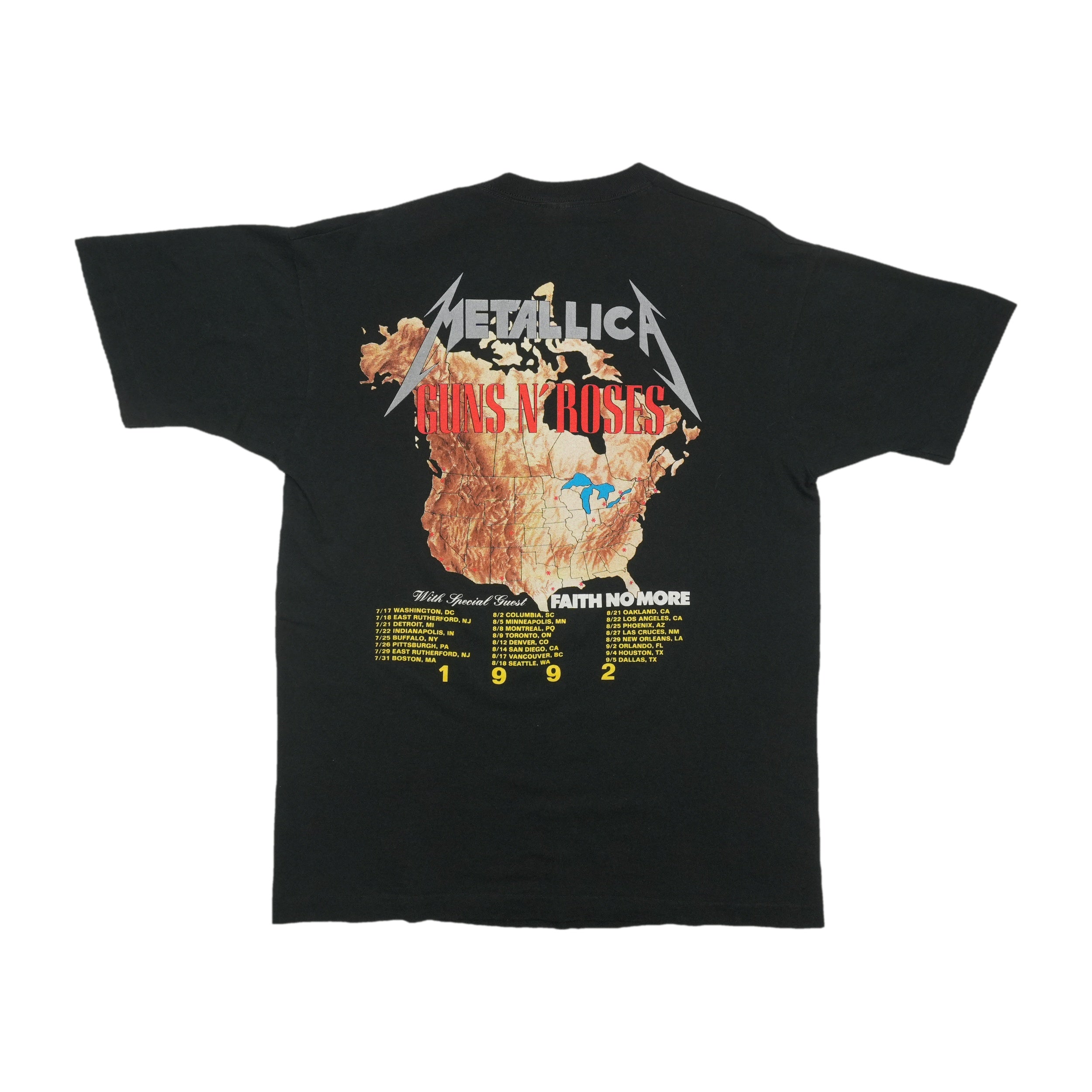1992 Guns N Roses Metallica Faith No More Stadium Tour Shirt